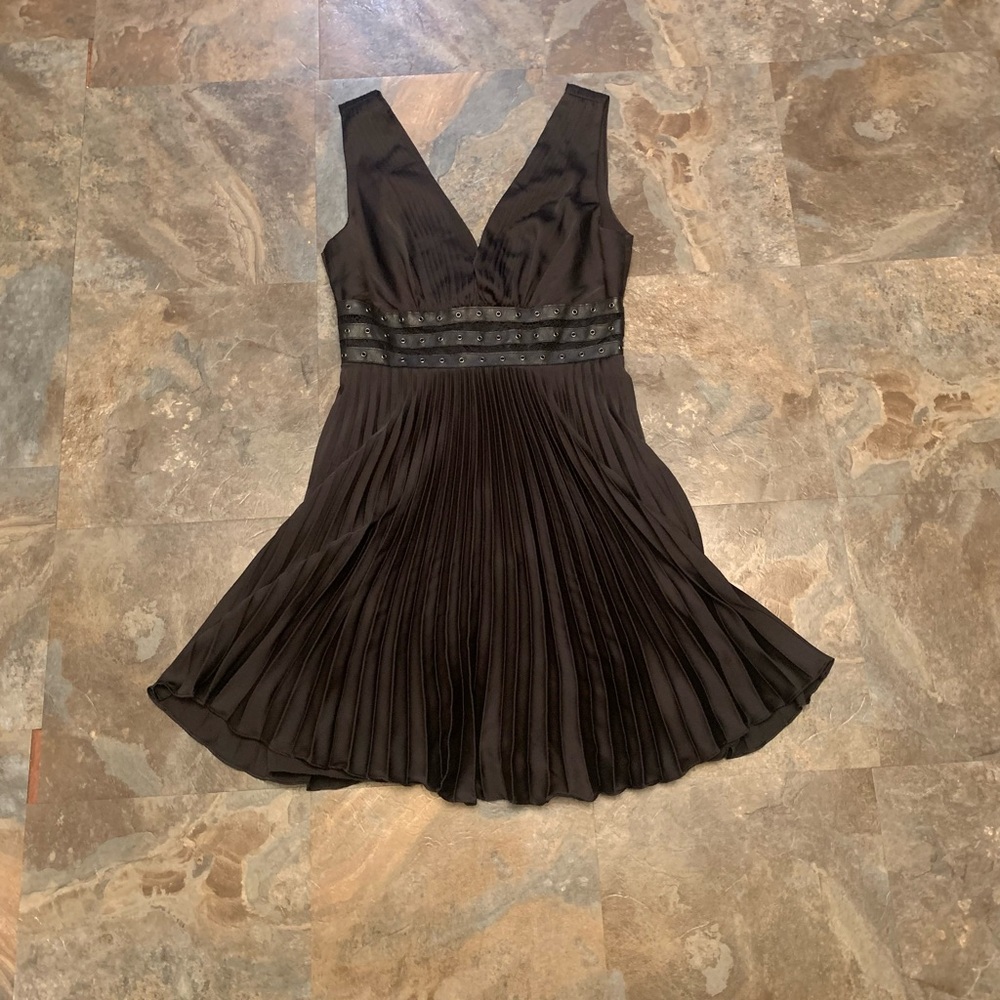 BCBG Max Azria black pleated dress, size 8